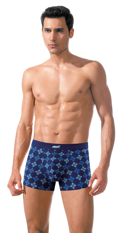 男粘胶包布头印花平脚裤